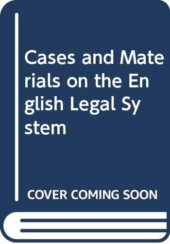 Cases and Materials on the English Legal System