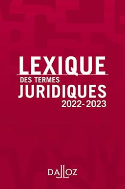 Lexique des termes juridiques : 2022-2023