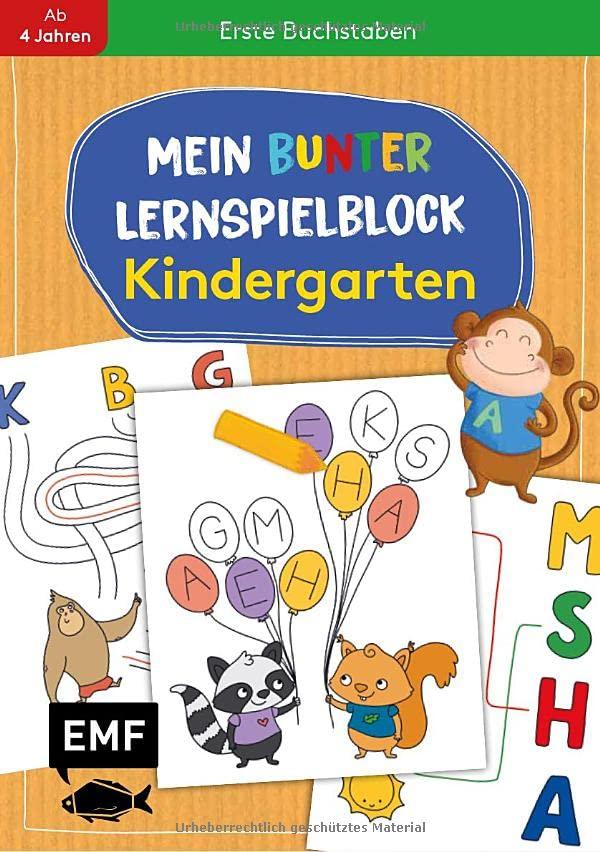 Mein bunter Lernspielblock – Kindergarten: Erste Buchstaben: Übungen und Rätsel ab 4 Jahren