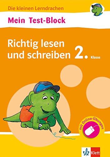 Klett Mein Test-Block: Richtig lesen und schreiben 2. Klasse: Die kleinen Lerndrachen, Plus Online-Übungen