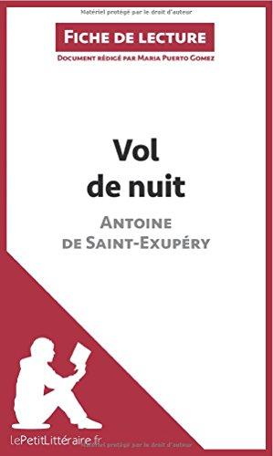 Vol de nuit d'Antoine de Saint-Exupéry (Fiche de lecture) : Analyse complète et résumé détaillé de l'oeuvre