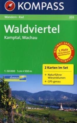 Waldviertel, Kamptal, Wachau 1 : 50 000: Wandern/Rad. 2-teiliges Set mit Naturführer. GPS-genau