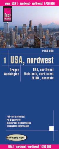 Reise Know-How Landkarte USA 1, Nordwest (1:750.000): Washington und Oregon: world mapping project