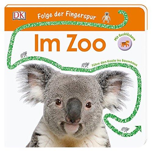 Folge der Fingerspur. Im Zoo: Führe den Koala ins Baumhaus. Mit Glitzerspur und Gucklöchern