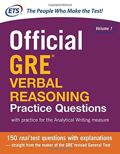 Official GRE Verbal Reasoning Practice Questions: with practice for the Analytical Writing measure