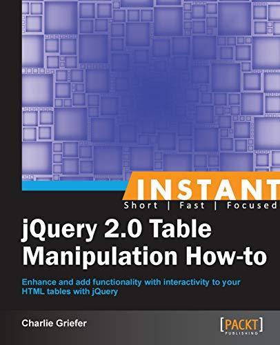 Instant jQuery 2.0 Table Manipulation How-to (English Edition)