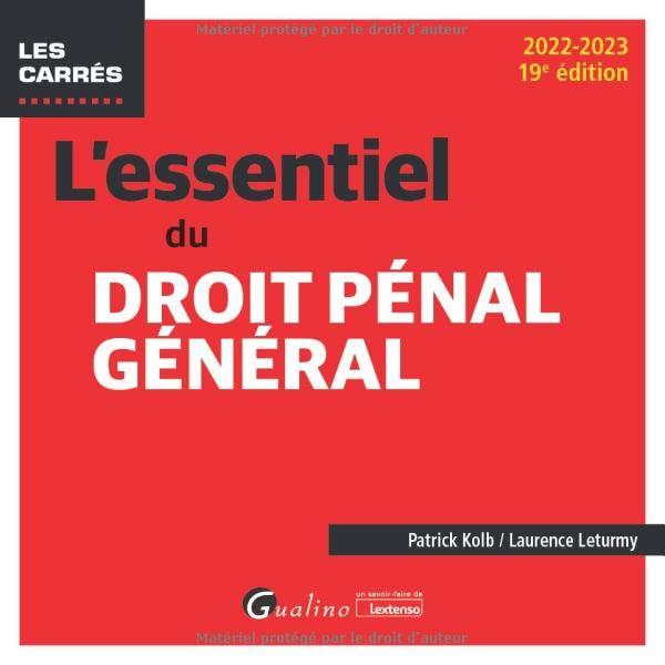 L'essentiel du droit pénal général : 2022-2023