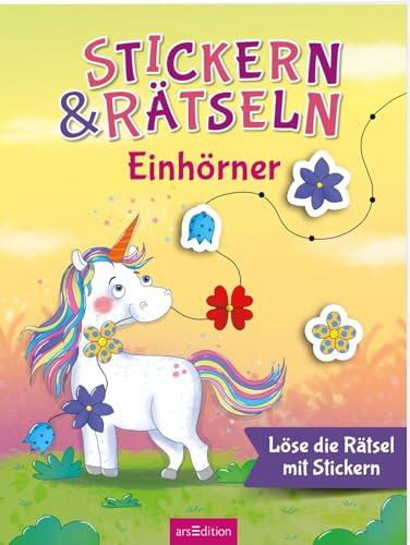 Stickern & Rätseln ab 3: Stickern & Rätseln – Einhörner: Löse die Rätsel mit Stickern | Tolle Kombination aus Kleben und Knobeln für Kinder ab 3 Jahren