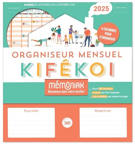 Kifékoi, organiseur mensuel 2025 : 5 colonnes pour s'organiser : 16 mois, de septembre 2024 à décembre 2025