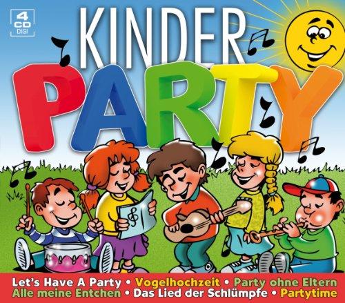 Kinderparty (56 Kinderlieder auf 4 CDs inkl. Vogelhochzeit, Alle meine Entchen, Das Lied der Schlümpfe...)