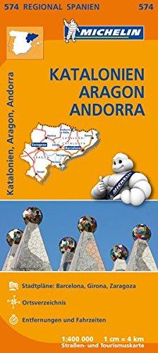 Michelin Katalonien, Aragon, Andorra: Straßen- und Tourismuskarte 1:400.000 (MICHELIN Regionalkarten)