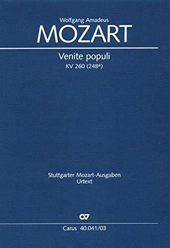 Venite populi (Klavierauszug): Offertorium de venerabili sacramento KV 260 (248a), 1776