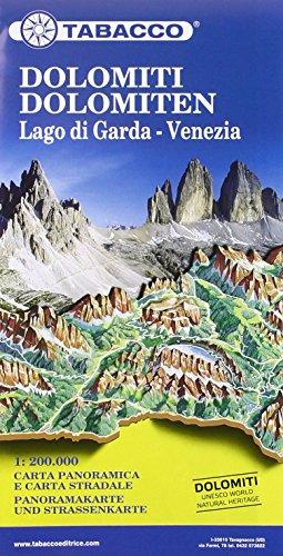 Dolomites Road Panoramic Map 1 : 200 000: Panoramakarte und Strassenkarte