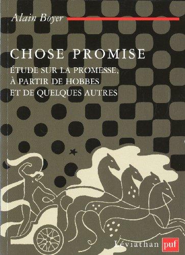 Chose promise : étude sur la promesse, à partir de Hobbes et de quelques autres