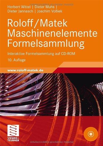 Roloff/Matek Maschinenelemente Formelsammlung: Interaktive Formelsammlung auf CD-ROM