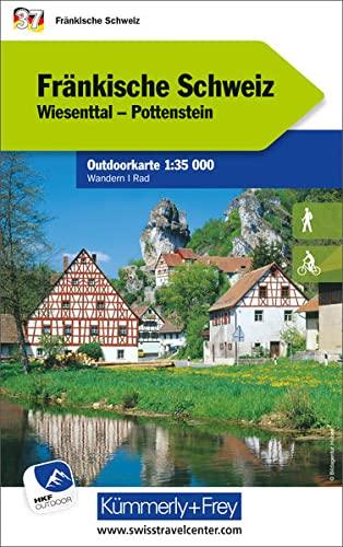 Fränkische Schweiz Nr. 37 Outdoorkarte Deutschland 1:35 000: Wiesenttal, Pottenstein, water resistant, free Download mit HKF Outdoor App (Kümmerly+Frey Outdoorkarten Deutschland)