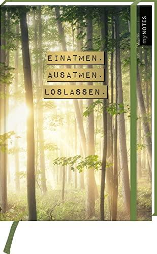 myNOTES Notizbuch A5: Einatmen. Ausatmen. Loslassen.: Notebook medium, gepunktet, paginiert | Für nachhaltige Gedanken: Ideal als Bullet Journal oder Tagebuch