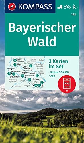 KOMPASS Wanderkarte 198 Bayerischer Wald 198 1:50000 (3 Karten im Set): inklusive Karte zur offline Verwendung in der KOMPASS-App. Fahrradfahren. Skitouren. (KOMPASS-Wanderkarten, Band 198)