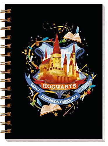 Harry Potter: Notizbuch Hogwarts mit Spiralbindung: Notizbuch mit Glanzlack