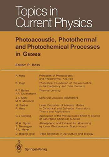 Photoacoustic, Photothermal and Photochemical Processes in Gases (Topics in Current Physics) (Topics in Current Physics, 46, Band 46)