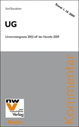 UG: Universitätsgesetz 2002 idF der Novelle 2009