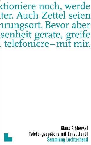 Telefongespräche mit Ernst Jandl: Originalausgabe