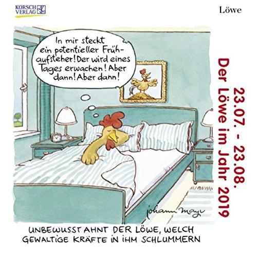 Löwe Mini 2019: Sternzeichenkalender-Cartoon - Minikalender im praktischen quadratischen Format 10 x 10 cm.