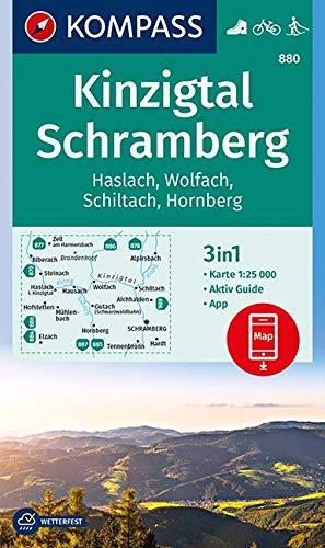 KOMPASS Wanderkarte Kinzigtal Schramberg, Haslach, Wolfach, Schiltach, Hornberg: 3in1 Wanderkarte 1:25000 mit Aktiv Guide inklusive Karte zur offline ... Langlaufen. (KOMPASS-Wanderkarten, Band 880)