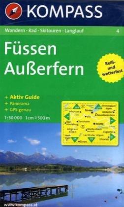 Füssen, Außerfern: Wander-, Rad-, Skitouren- und Langlaufkarte. Mit Panorama. GPS-genau. 1:50.000