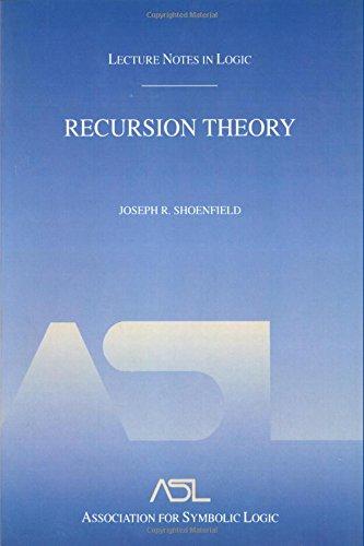 Recursion Theory: Lecture Notes in Logic (Lecture Notes in Logic, 1.)