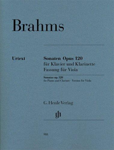 Sonaten Opus 120 für Klavier und Klarinette: Fassung für Viola