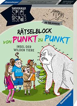 Rätselblock von Punkt zu Punkt: Insel der wilden Tiere (Ravensburger Spiel und Spaß)