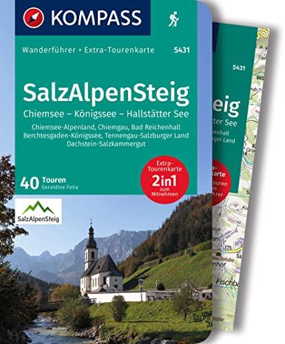 KOMPASS Wanderführer 5431 SalzAlpenSteig, Chiemsee, Königssee, Hallstätter See, 40 Touren: mit Extra-Tourenkarte Maßstab, GPX-Daten zum Download