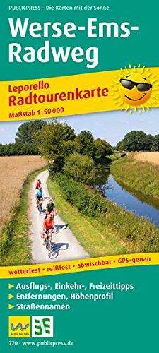 Werse-Ems-Radweg: Leporello Radtourenkarte mit Ausflugszielen, Einkehr- & Freizeittipps, Entfernungen, Höhenprofil, Straßennamen, wetterfest, reißfest, abwischbar, GPS-genau. 1:50000