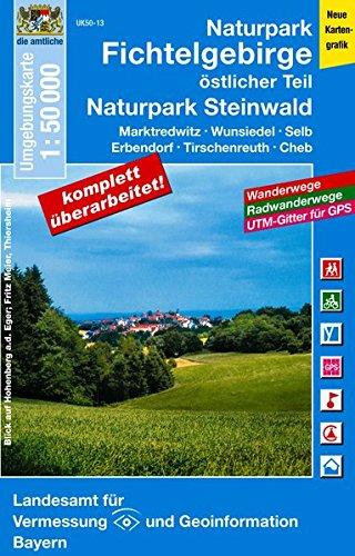 UK50-13 Naturpark Fichtelgebirge, östlicher Teil, Naturpark Steinwald: Marktredwitz, Wunsiedel, Selb, Erbendorf, Tirschenreuth, Cheb ,Kirchenlamitz, ... Karte Freizeitkarte Wanderkarte)