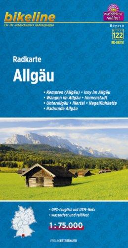 Bikeline Radkarte Allgäu. Kempten (Allgäu), Isny im Allgäu, Wangen im Allgäu, Immenstadt, Unterallgäu, Illertal, Nagelfluhkette, Radrunde Allgäu (BAY18) 1 : 75 000, UTM-Netz, wasserfest/reißfest