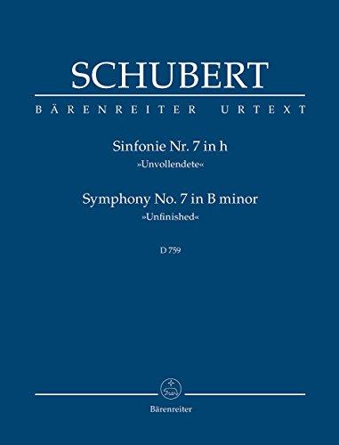 Sinfonie Nr. 7 h-Moll D 759 ""Unvollendete"". BÄRENREITER URTEXT. Studienpartitur, Urtextausgabe