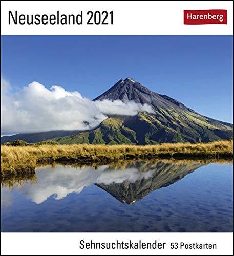 Neuseeland Sehnsuchtskalender 2021 - Postkartenkalender mit Wochenkalendarium - 53 perforierte Postkarten zum Heraustrennen - zum Aufstellen oder Aufhängen - Format 16 x 17,5 cm