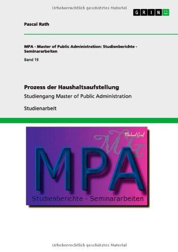 Prozess der Haushaltsaufstellung: Studiengang Master of Public Administration