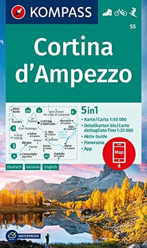 KOMPASS Wanderkarte 55 Cortina d'Ampezzo: 1:50000