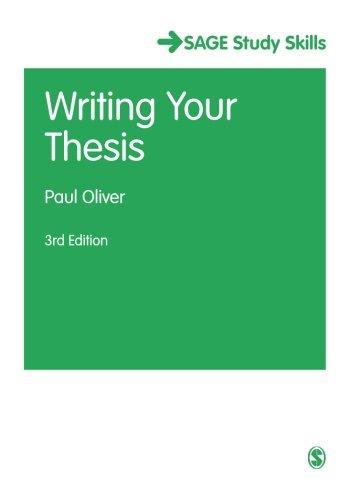 Writing Your Thesis (Sage Study Skills)