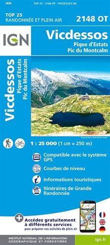 Vicdessos.Pique D'Estats Et Pic Du Montcalm 1:25 000