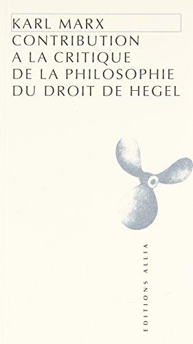 Contribution de la philosophie du droit de Hegel