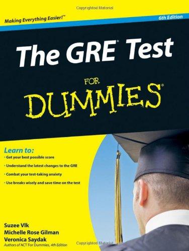 The GRE Test for Dummies (For Dummies (Lifestyles Paperback))