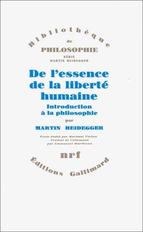 De l'essence de la liberté humaine : introduction à la philosophie