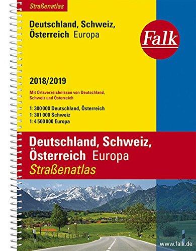 Falk Straßenatlas Deutschland, Schweiz, Österreich, Europa 2018/2019 1 : 300 000 (Falk Atlanten)