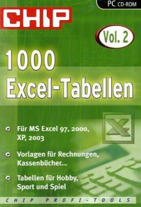 1000 Excel-Tabellen, CD-ROM Für MS Excel 97, 2000, XP, 2003. Vorlagen für Rechnungen, Kassenbücher ... Tabellen für Hobby, Sport und Spiel. Für Windows 98/ME/2000/XP