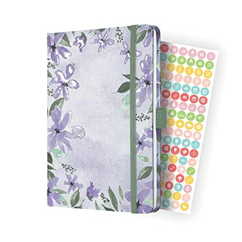 SIGEL J4337 Wochenkalender Jolie 2024, Loose Florals Lilac, ca. A5, Hardcover, Gummiband, Stiftschlaufe, Einstecktasche, 174 Seiten, aus nachhaltigem Papier, Terminplaner