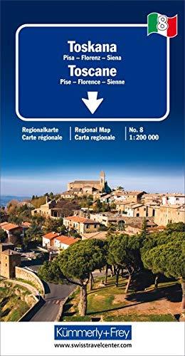 Toskana Nr. 08 Regionalkarte Italien 1:200 000: Pisa-Florenz-Siena (Kümmerly+Frey Reisekarten)