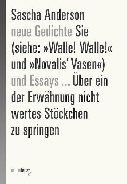 Sie (siehe: »Walle! Walle!« und »Novalis’ Vasen«) Neue Gedichte und Essays … Über ein der Erwähnung nicht wertes Stöckchen zu springen